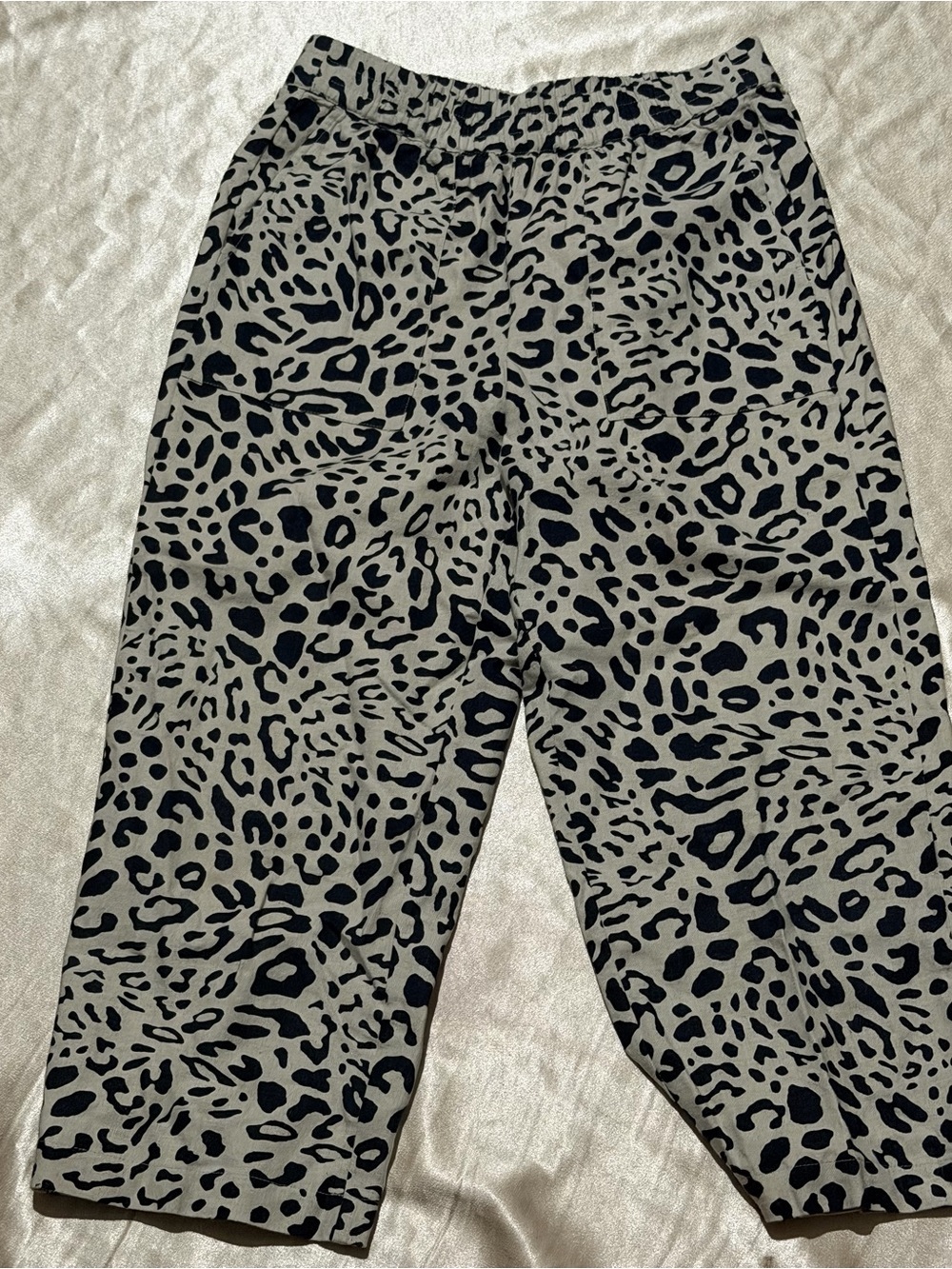 Susan Graver PURE Printed Linen Blend Capri Pants XS